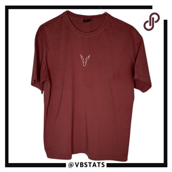 Gymroos Erupt Oversized Tee - Burgundy in Size Small - Picture 8 of 12